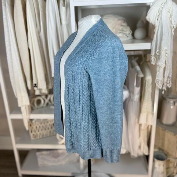Croft & Barrow blue sz. XL open cardigan , soft, cable, casual #4212 - Picture 4 of 11